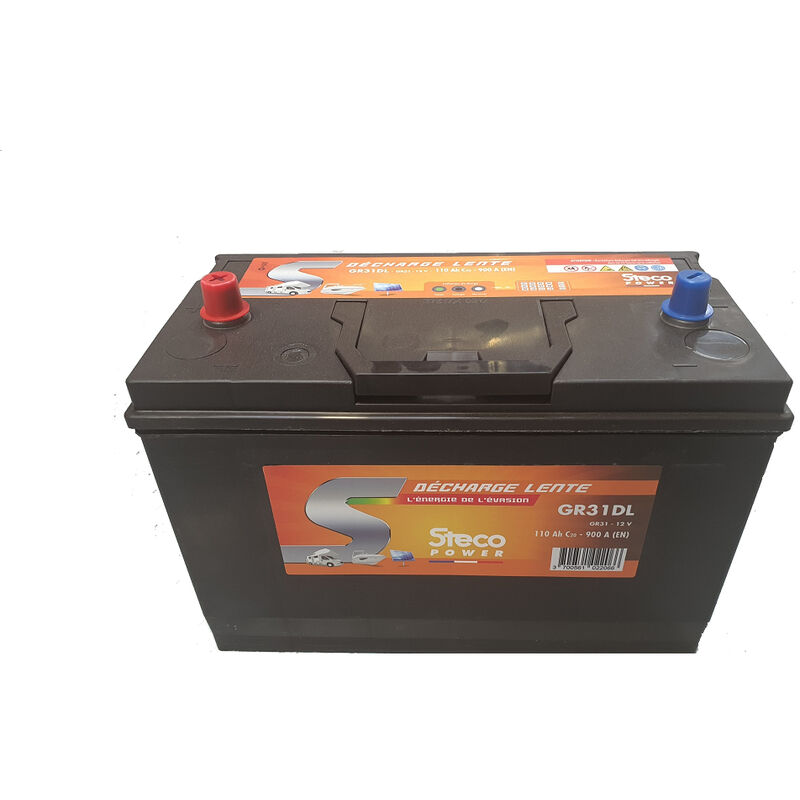 Batterie 12V 110 Ah (20h) 330x172x240 mm Décharge Lente STECOPOWER - GR31DL
