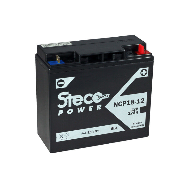 Image of Stecopower - Batterie 12v (10h) 22ah 300a 181x76x167 Bereich Batterie sla ncp18-12