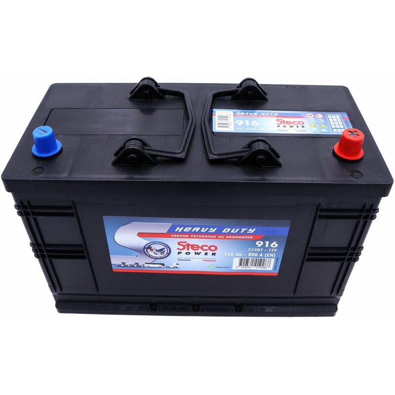 Stecopower - Batterie 12V 110Ah 800A 345x173x233 mm heavy duty 916