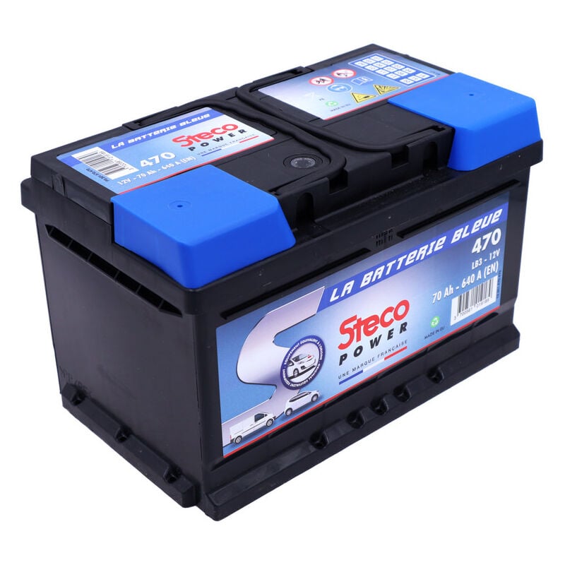 Batterie 12V 70Ah 640A STECO 470 - Ce produit de marque STECO est neuf.