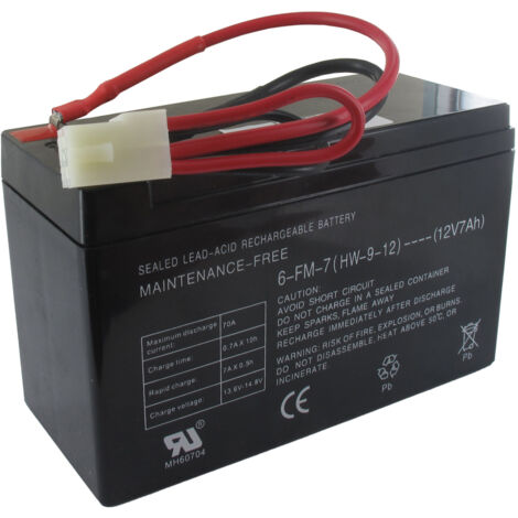 Batterie 12v - 7ah Pour Autoportées Castelgarden - Stiga, Origine: 118120069/0, 1181200690
