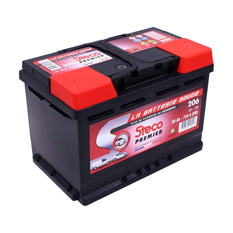 Image of Stecopower - Batterie 12V 80Ah 750A 278x175x190 mm steco premier 206