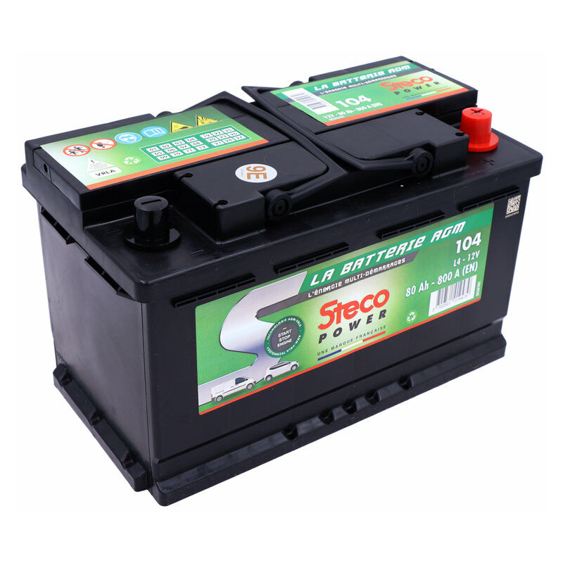 Steco - Batterie Stop and Start 12 v 80 Ah 800 a 104