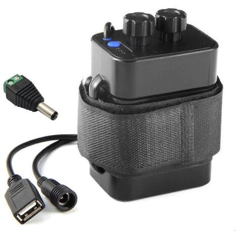 Batterie 12V Étanche pour Boîtier avec USB et Support 6x 18650