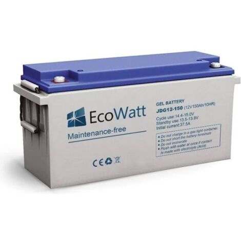 Batterie 150ah 12v Gel décharge Lente-Ecowatt