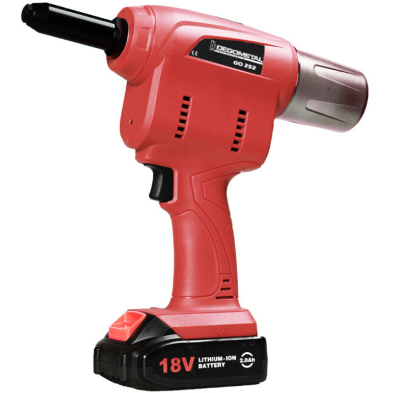 Riveteuse 18V + 2 batteries 2Ah + chargeur + coffret - DEGOMETAL - GO252L2