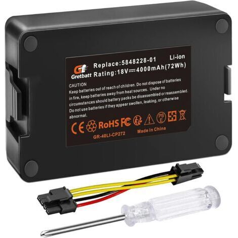 Batterie 18V 4000mAh Compatible avec Husqvarna Automower 115H/305/310/315/315X (2020), Batterie de Rechange pour Gardena Sileno City/Life, pour Robot Tondeuse Gardena sileno minimo 250