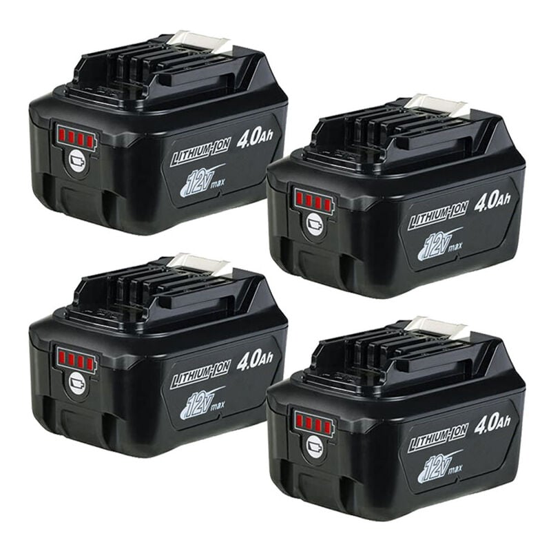 Batterie 4X 12V pour Makita 4,AH 10.8V BL1021B BL1041B BL1021B BL1020B cxt DC10WD