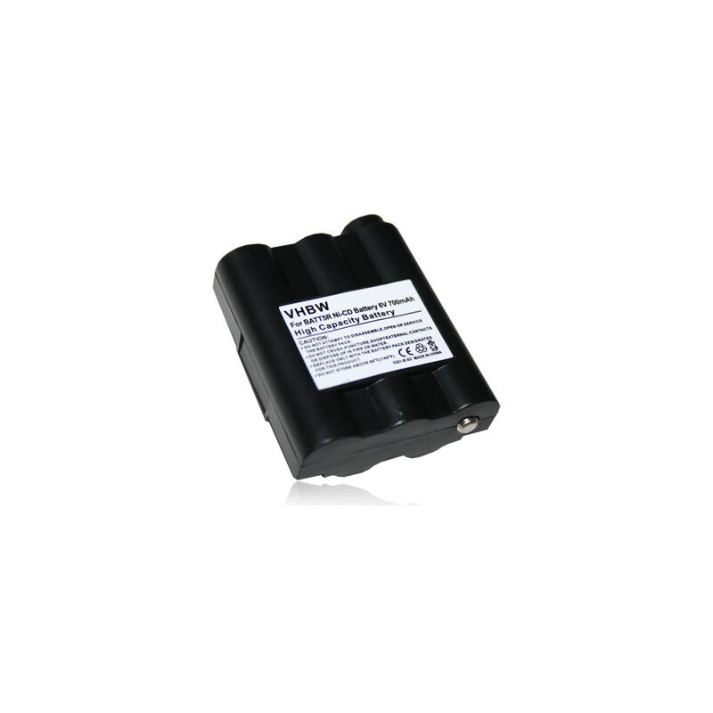 Batterie compatible avec Alan / Midland Atlantic, G9, GXT-1000, GXT-1050, GXT-300, GXT-325, GXT-400 radio talkie-walkie (700mAh 6V NiMH) - Vhbw