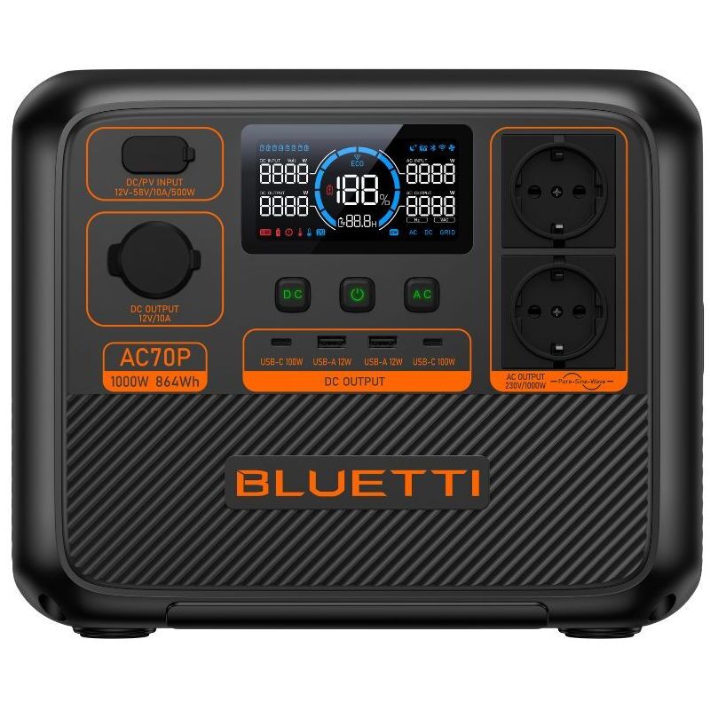 Ac70p Station énergie Portable 1000w - 864wh - Garantie 5 Ans - Bluetti