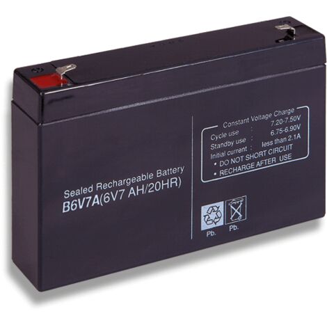 Batterie acide-plomb 6V 7Ah – Tension 6V – Capacité 7Ah – Technologie plomb – Dimensions 151x100x98mm - B6V7A