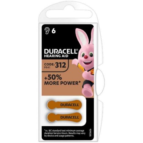 Batterie Activair Hearing Aid 312 Per Apparecchi Acustici (6 Pezzi)