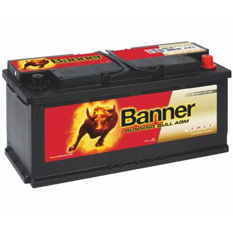 Batterie AGM 12V 105Ah 950A 60501 – Décharge lente pour énergie solaire et éolienne – Sans entretien – Longueur 393mm – Banner