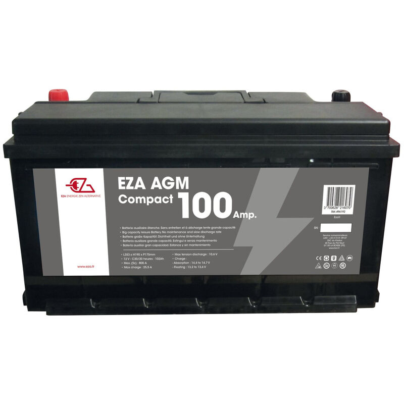 Batterie auxiliaire EZA agm 100Ah compacte