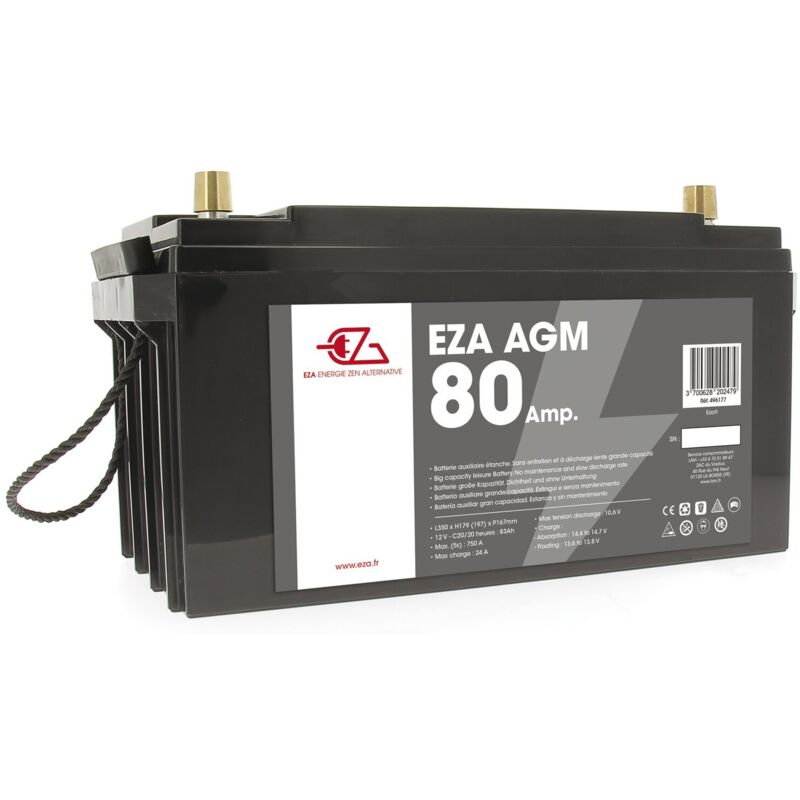 Batterie auxiliaire EZA agm 80Ah