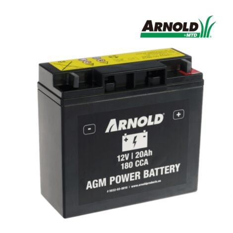 Batterie AGM pour tracteur tondeuse 5032U30010 12V 20Ah – Haute capacité de démarrage – Compatible avec plusieurs marques – Arnold