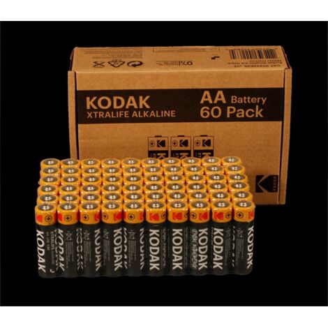 Batterie alcaline AA Kodak Xtralife - 60 pezzi - Lunga durata