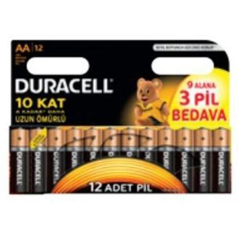 Batterie alcaline Duracell tipo AA, 12 pezzi.