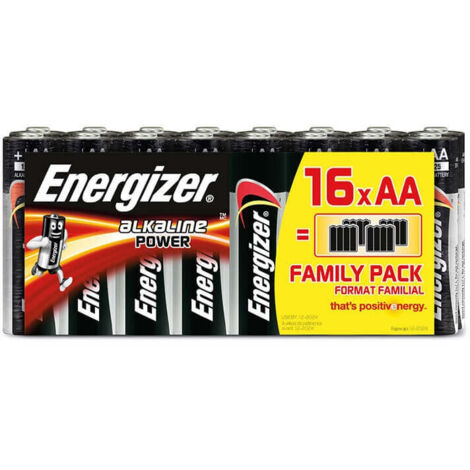 batterie alcaline energizer "alkaline power" aa 16 pezzi