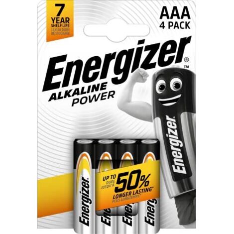 batterie alcaline energizer "alkaline power" aaa 4 pezzi