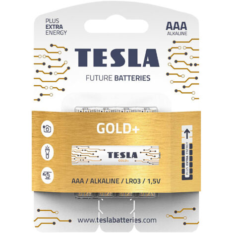 Batterie Alkaline Tesla AAA 4 Pz Serie Gold+