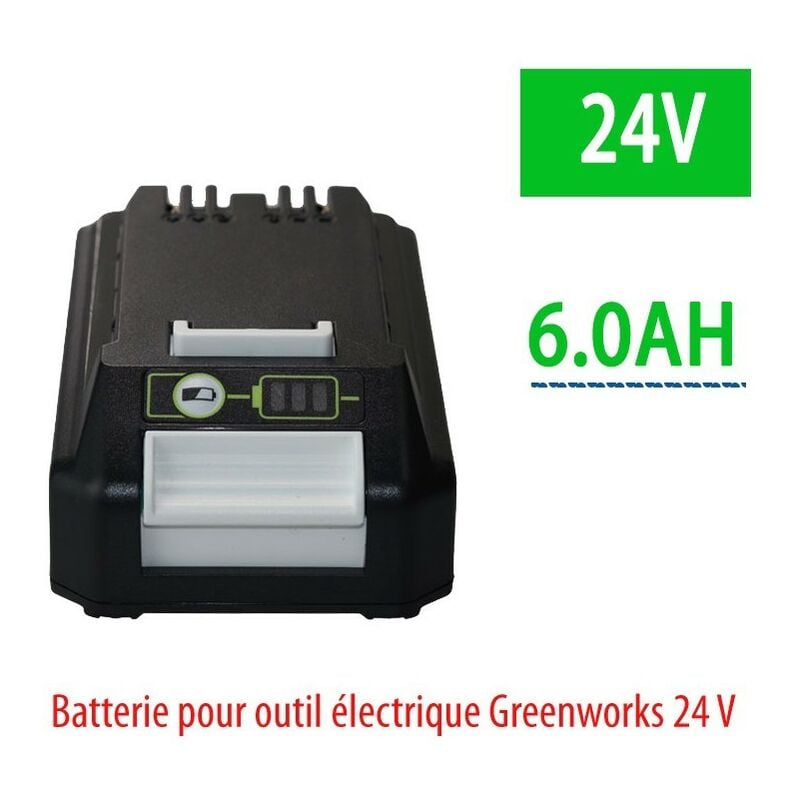 Batterie aste Eddie Ion pour outils électriques Greenworks, remplacement, 24V 6000mAh, compatible 20352, 22232