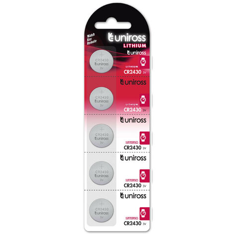 Batterie au lithium Cr2430 Uniross 3vdc 250mah (blister 5 pcs.) Cr2430/uniross