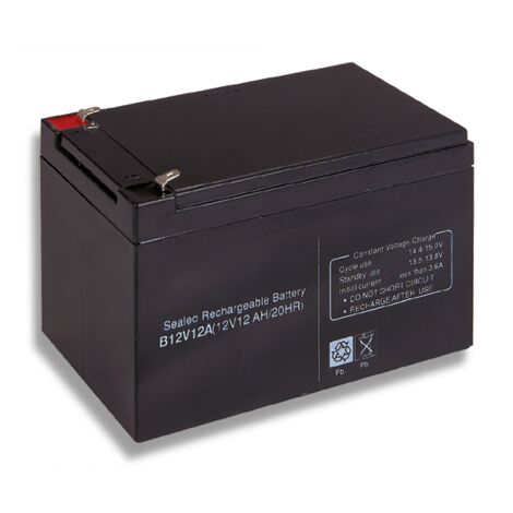 Batterie au plomb 12V 12Ah – Courant maximal 3A – Tension de charge 13,5/13,8V – Connexion T1 Faston – Dimensions 151x100x98mm - B12V12A