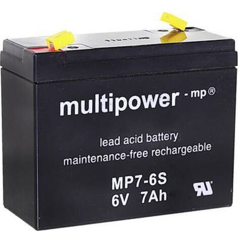 Batterie au plomb 6 V 7 Ah multipower MP7-6S plomb (AGM) (l x H x P) 116 x 99 x 50 mm cosses plates 4,8 mm sans entretien, auto-décharge réduite Y897311
