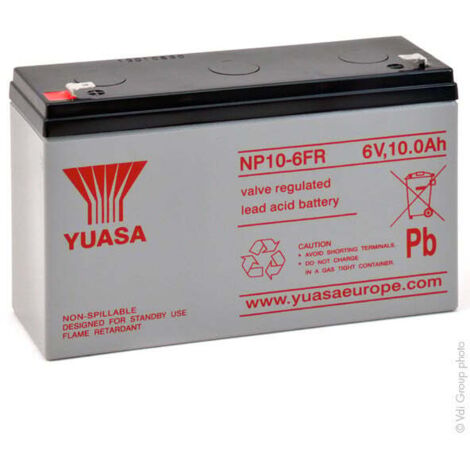 batterie au plomb - 6 volts - 10 ah - yuasa np10-6fr