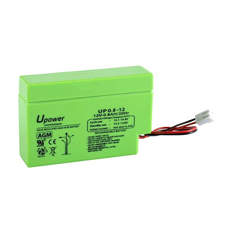 U-power - Batterie au plomb agm 12V/0,8Ah 96x25x62mm energivm