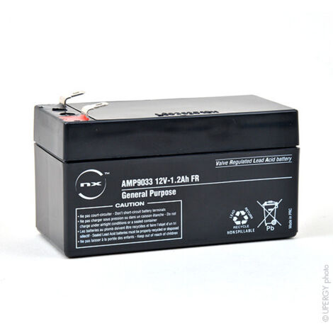 batterie au plomb - agm nx - general purpose fr - 12 volts - 1.2ah - f4.8 - enix energies amp9033