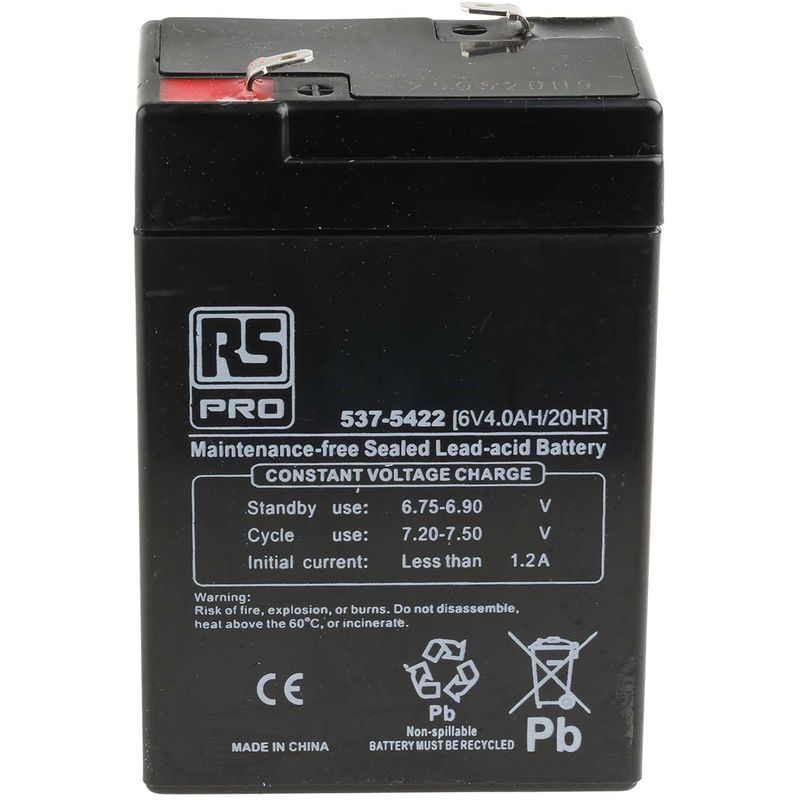 Batterie au plomb étanche Rs Pro 6V 4Ah cyclique ( Prix pour 1 )