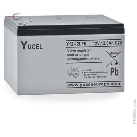 batterie au plomb - yucel - 12ah - 12 volts - yuasa y12-12fr