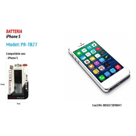 Batterie Compatible Pour Iphone 5 Remplacement Smartphone 1440mah Maxtech Pa-t027