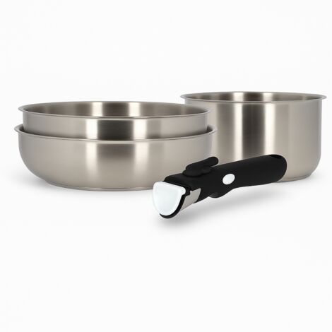 Batterie de cuisine 4 pièces en inox, IRIS