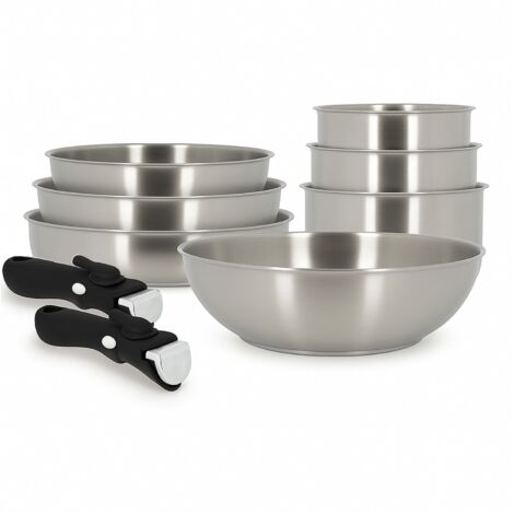 Batterie de cuisine 9 pièces en inox, IRIS