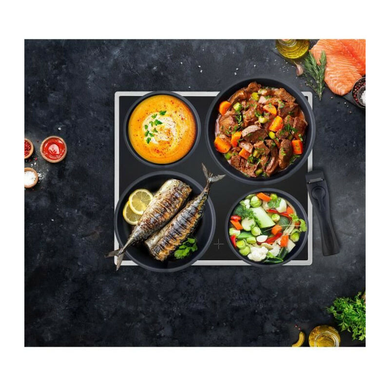 Batterie de cuisine Arthur Martin AM167S 10 pieces - Aluminium - Poignée amovible - Tous feux dont induction