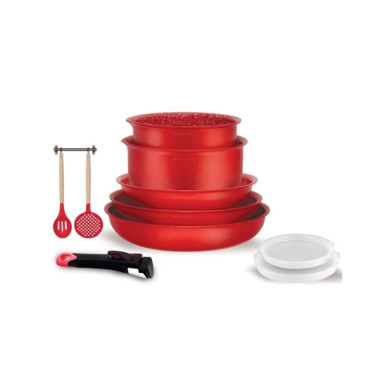Arthur Martin - Batterie de cuisine AMR41 - Batterie de cuisine 10 pieces - Tous feux dont induction