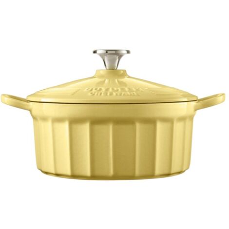 Batterie de cuisine en fonte émaillée BUYDEEM, 2,9 l, modèle CP521, jaune doux