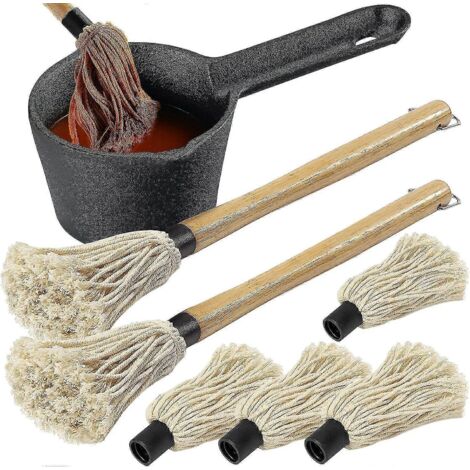 Batterie de cuisine en fonte et brosse à barbecue, 6 pièces, accessoires de grillade, contenant 710 ml. - AquaForge