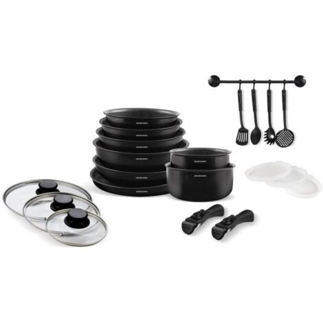 Batterie de cuisine induction - Arthur Martin - AM558 - Aluminium - 20 pieces - Poignée amovible - Tous feux dont induction