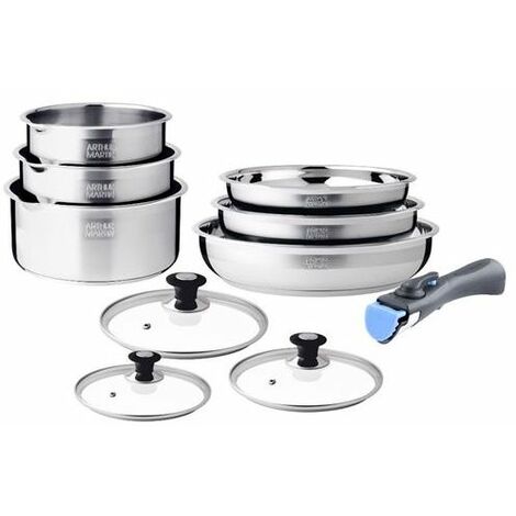 Batterie De Cuisine Inox 10 Pcs Arthur Martin AM8411