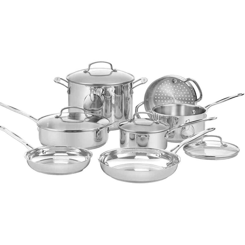 Set Pentole Da Cucina Cuisinart 77-11g Da 11 Pezzi Inox Grigio