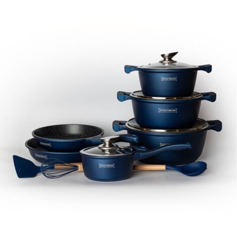 ROYALTY LINE Ensemble poele et casserole 6 casseroles - bleu
