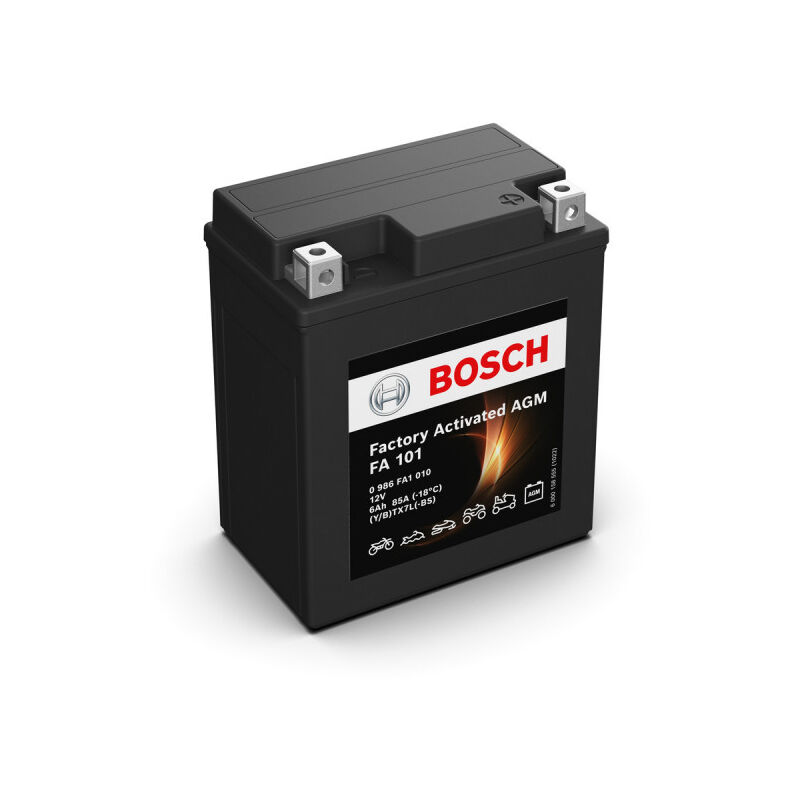 Bosch - Batterie moto FA101 YTX7L-BS 12V 6AH 85A