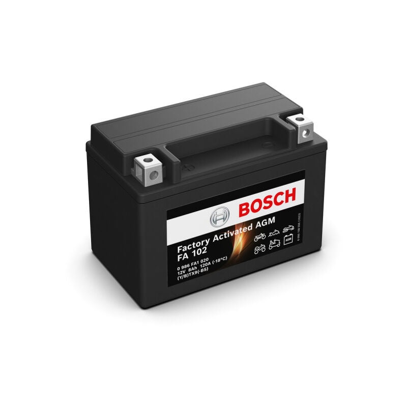 Bosch - Batterie moto FA102 YTX9-BS 12V 8AH 120A
