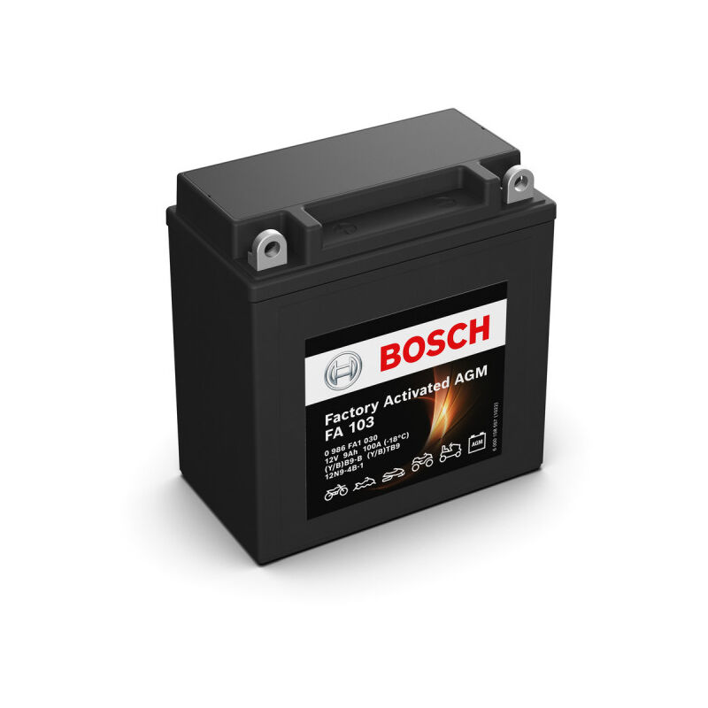 Batterie moto Bosch FA103 YB9-B YT9B 12N9-4B-1 12V 9AH 100A