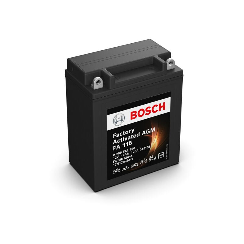 Bosch - Batterie moto FA115 YB12A-A 12N124-4A-1 12V 12AH 125A