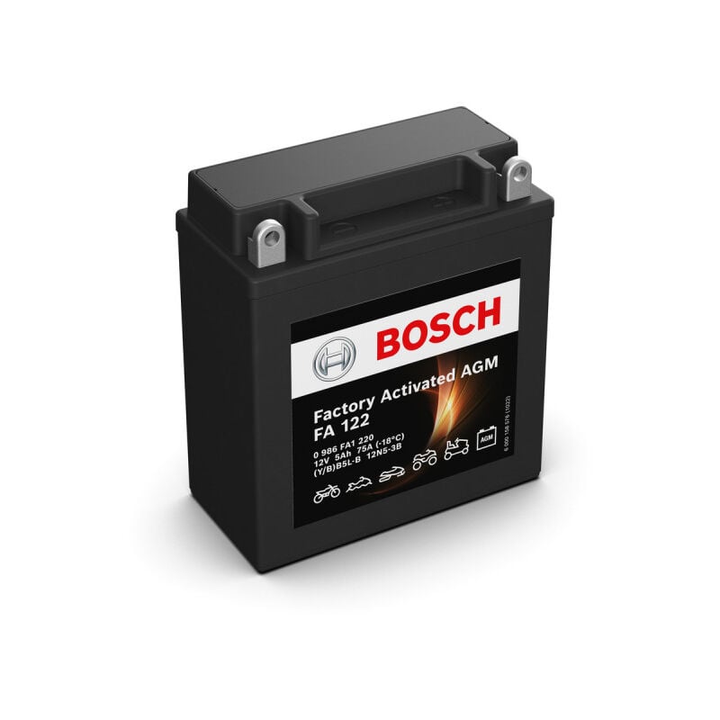 Bosch - Batterie moto FA122 YB5L-B 12N5-3B 12V 5AH 75A